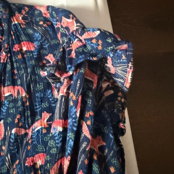 Navy Blouse with Fox Print - Picture 5 of 5